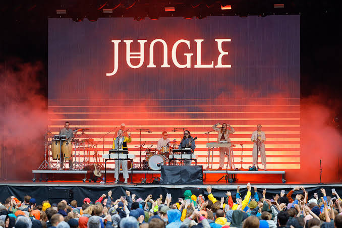 Jungle performing live on stage